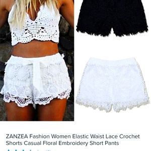 ZANZEA Women Lace Crochet Shorts
